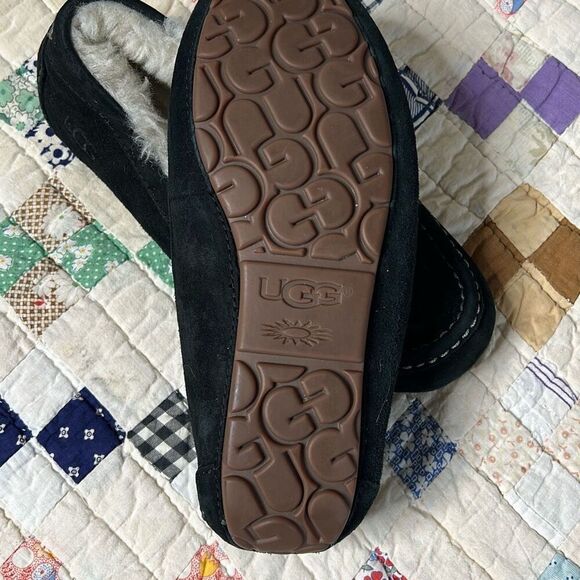 UGG Ansley Black Suede Slippers 7.5 - Picture 3 of 5